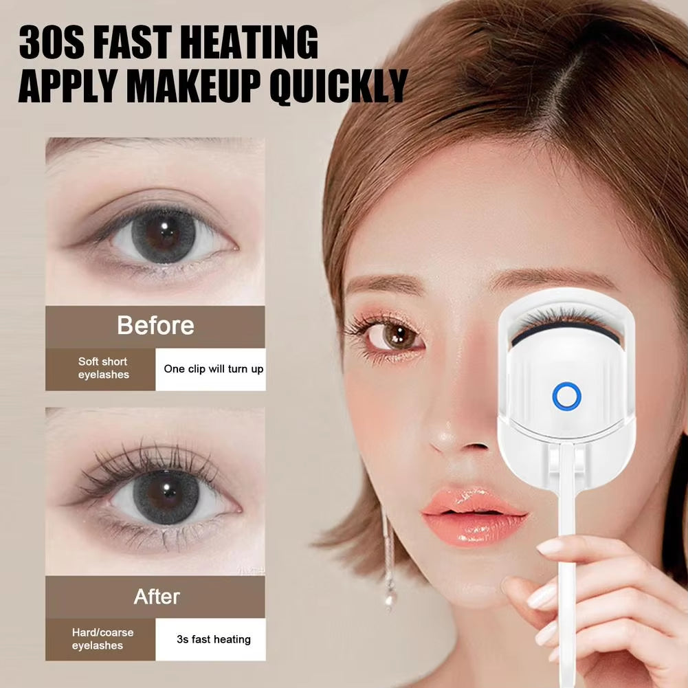 Electric Eyelash Curler Portable Electric Comb Eye Lash Tools Thermal Makeup Eyelashes Eyelash Perm Long Lasting Curler Cur F0W7